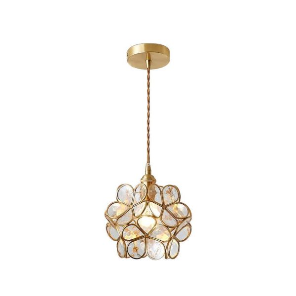 glass petal pendant light