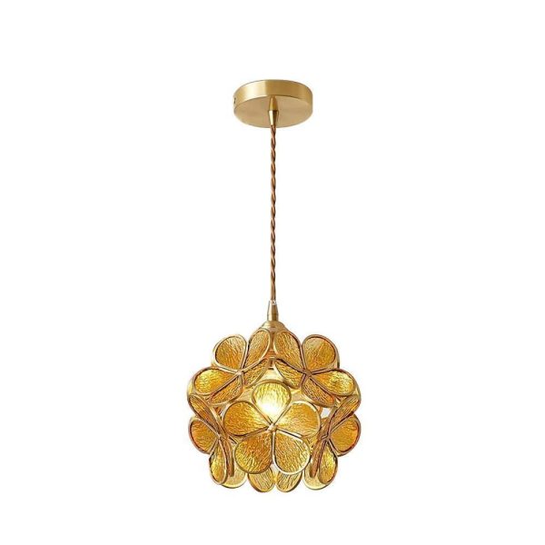 glass petal pendant light