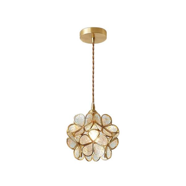 glass petal pendant light
