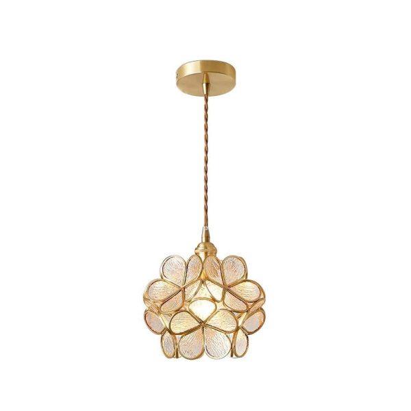 glass petal pendant light