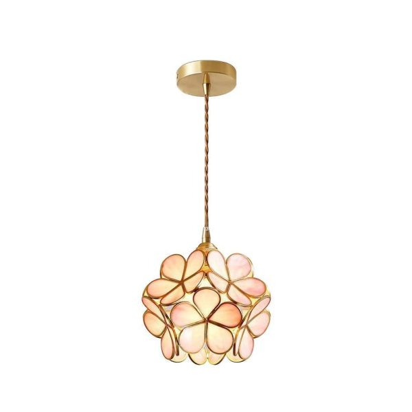 glass petal pendant light