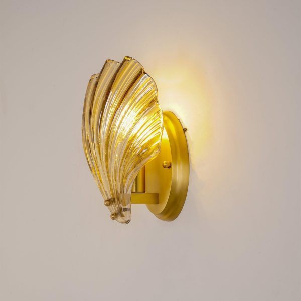 glass shell wall light