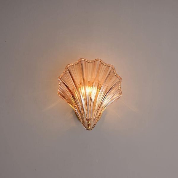 glass shell wall light
