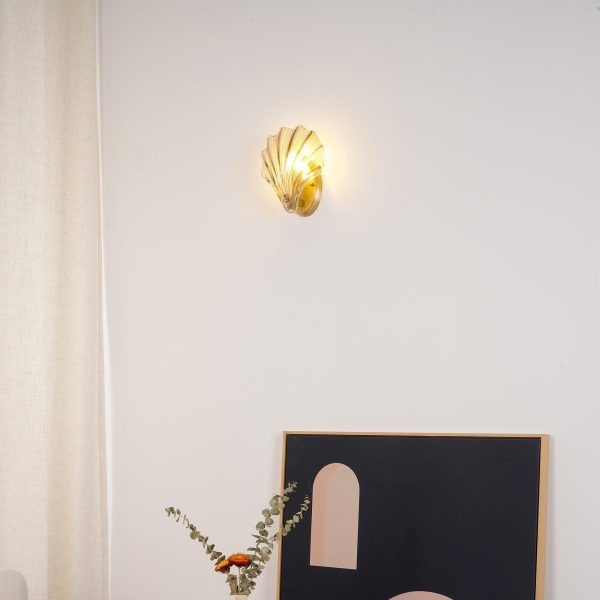 glass shell wall light