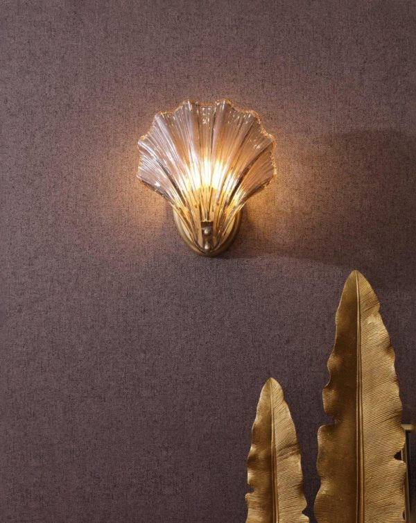 glass shell wall light