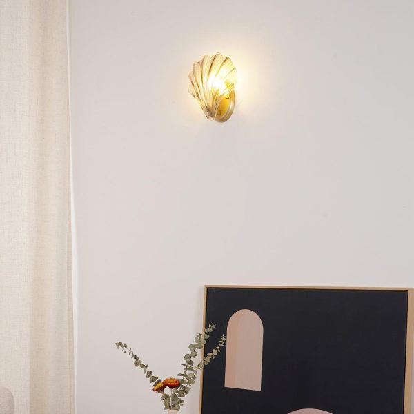 glass shell wall light