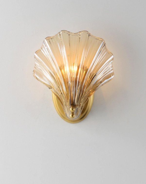 glass shell wall light