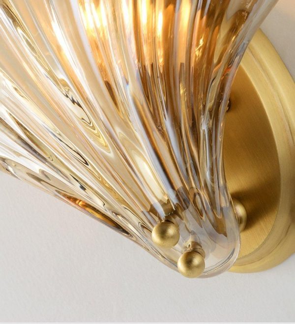 glass shell wall light