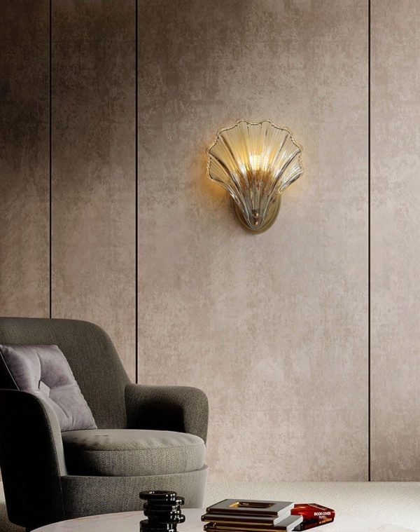 glass shell wall light