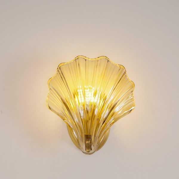 glass shell wall light
