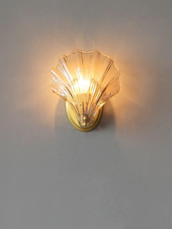 glass shell wall light