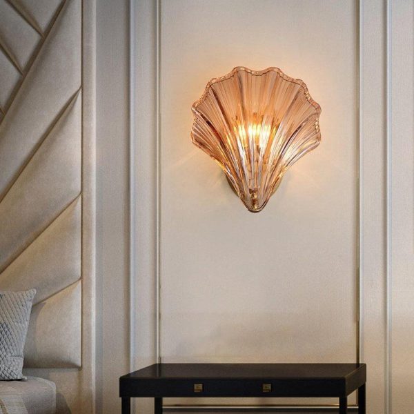 glass shell wall light