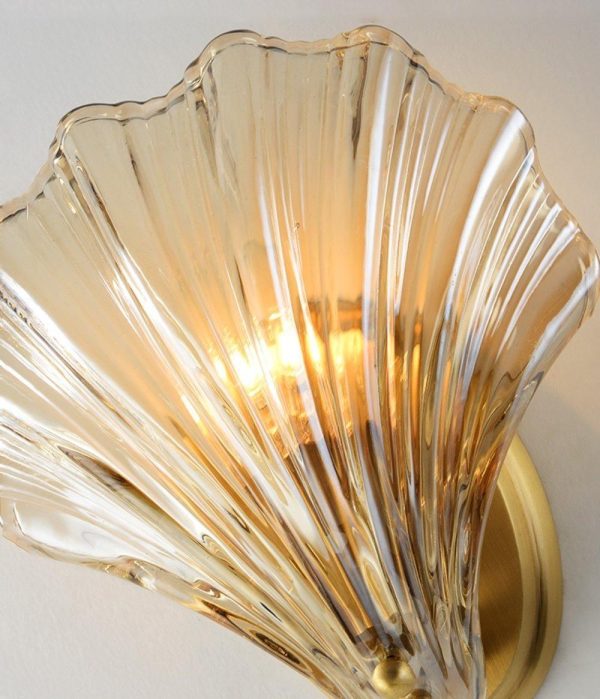 glass shell wall light