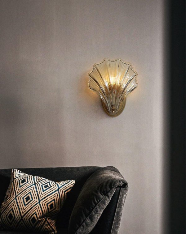 glass shell wall light