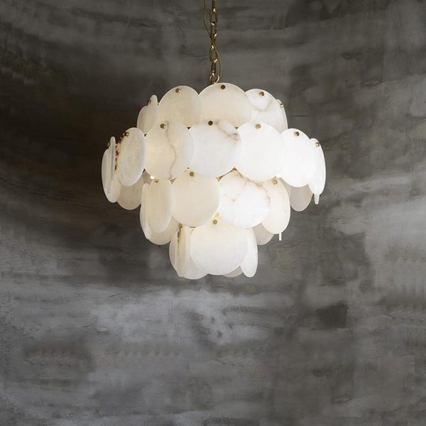 marble multi tiered round chandelier