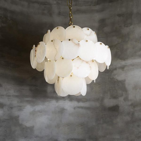 marble multi tiered round chandelier