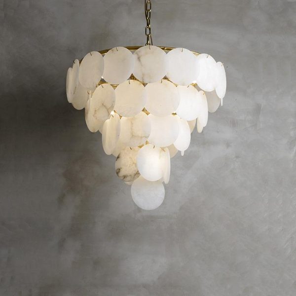 marble multi tiered round chandelier