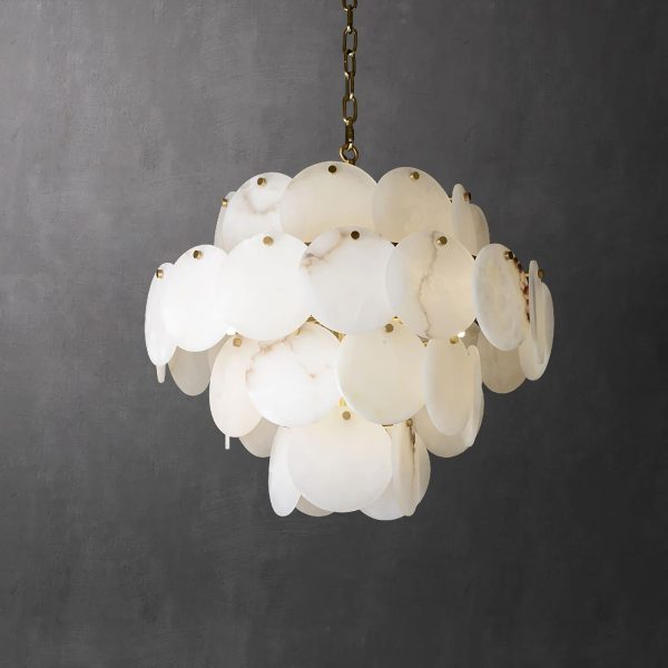 marble multi tiered round chandelier