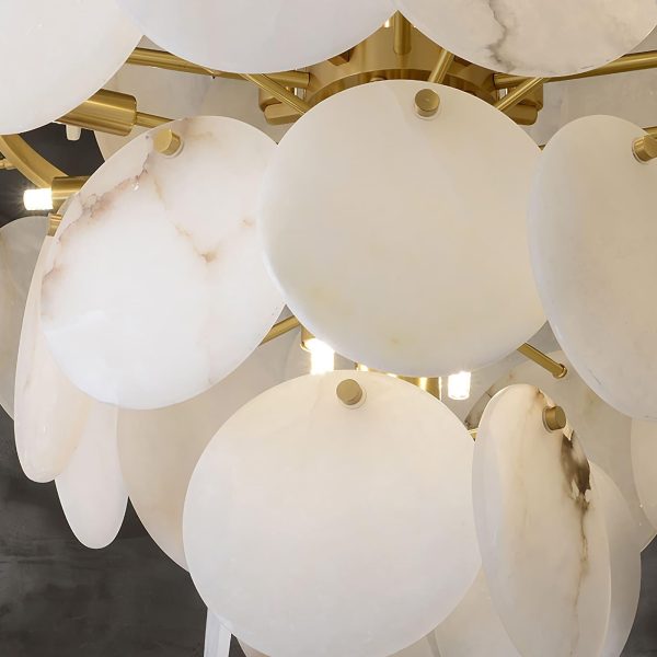 marble multi tiered round chandelier