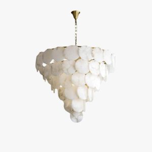 marble multi tiered round chandelier