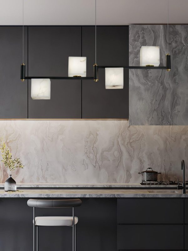 alabaster square box chandelier