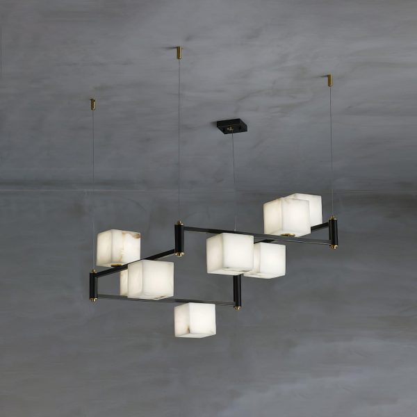 alabaster square box chandelier