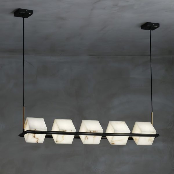 alabaster square box chandelier