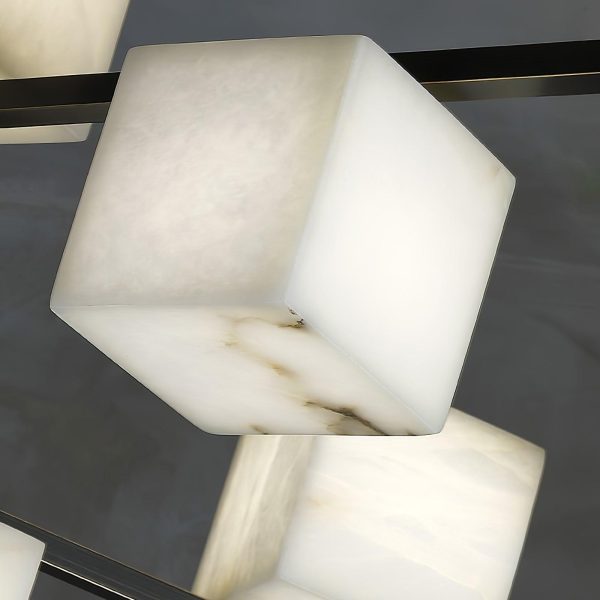 alabaster square box chandelier