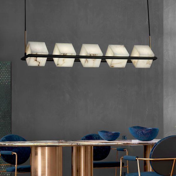 alabaster square box chandelier