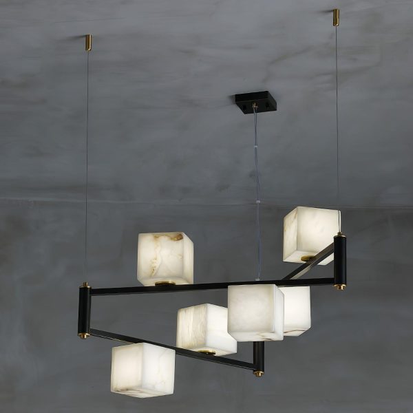 alabaster square box chandelier