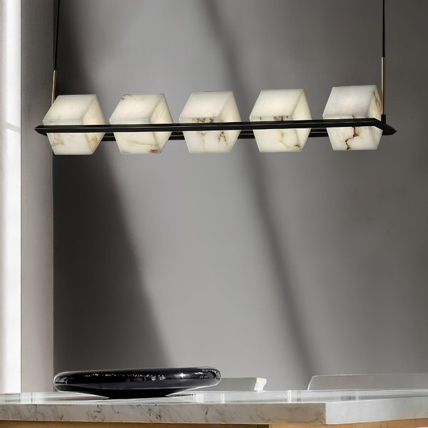 alabaster square box chandelier