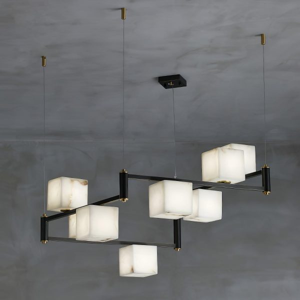 alabaster square box chandelier
