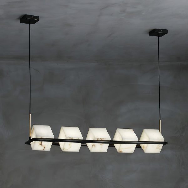 alabaster square box chandelier