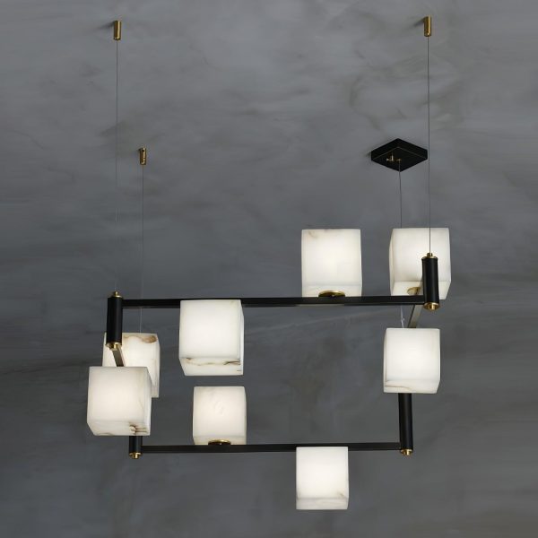 alabaster square box chandelier