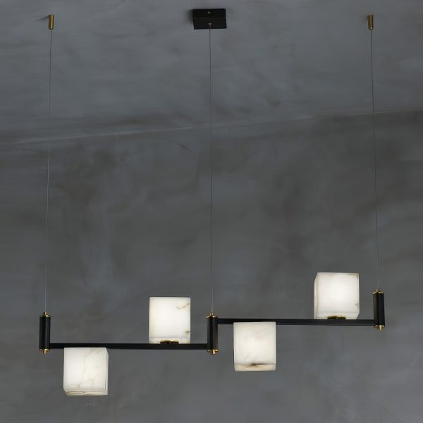 alabaster square box chandelier