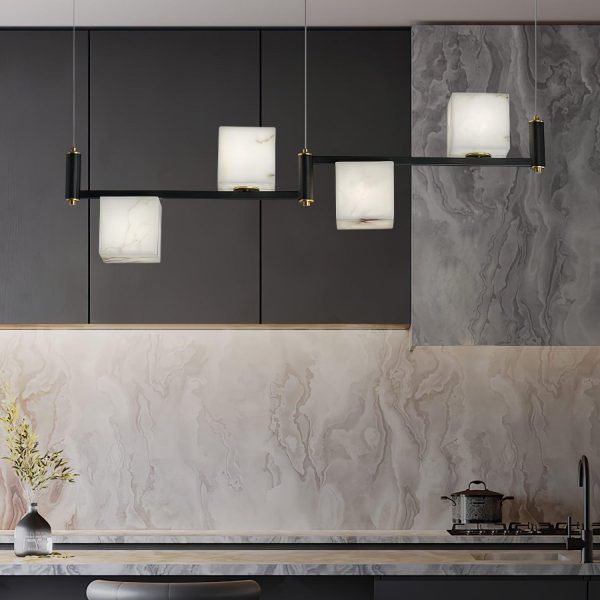 alabaster square box chandelier