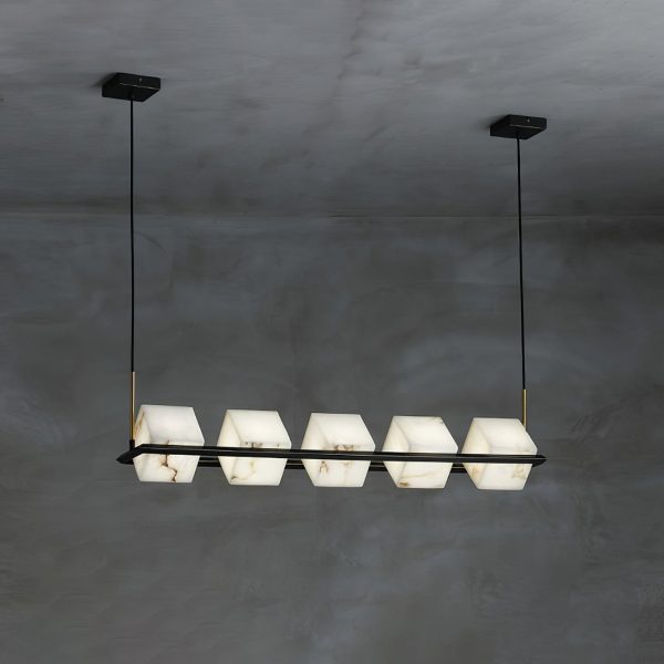 alabaster square box chandelier
