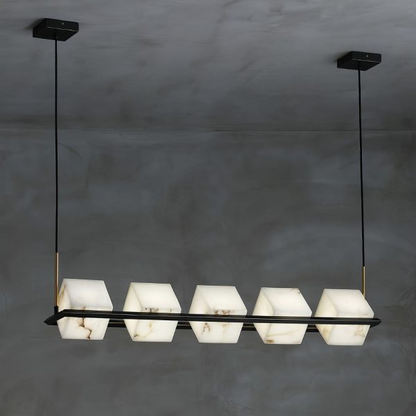 alabaster square box chandelier