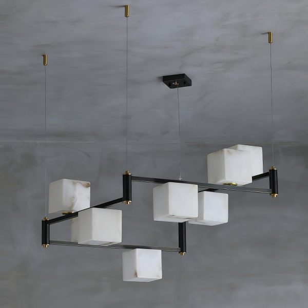 alabaster square box chandelier