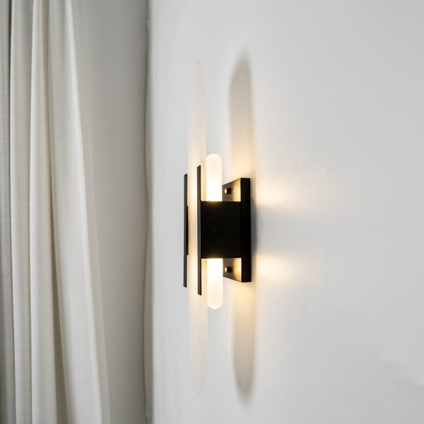 melange elongated alabaster wall sconce