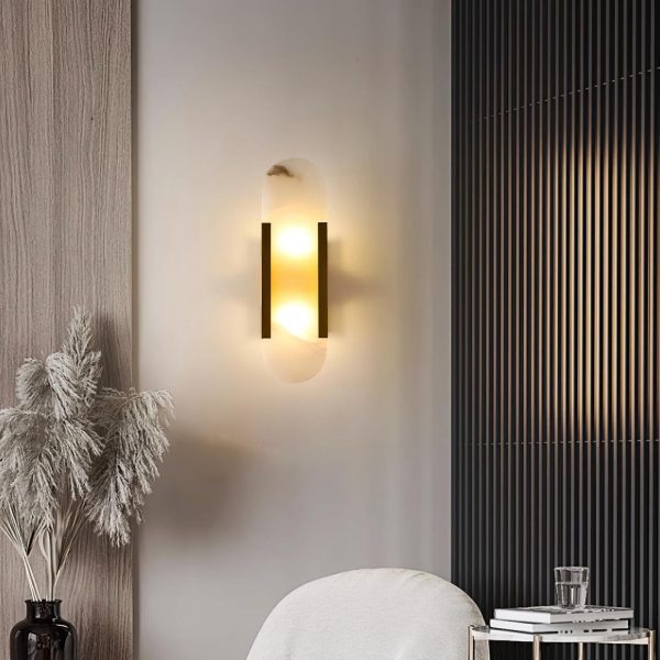 melange elongated alabaster wall sconce