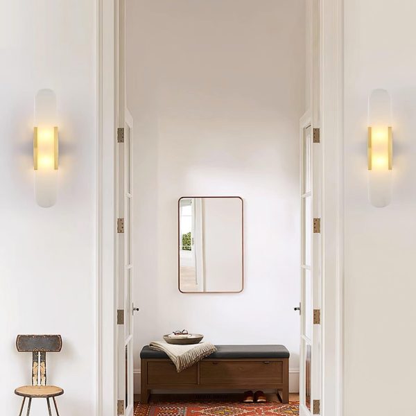 melange elongated alabaster wall sconce