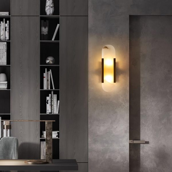 melange elongated alabaster wall sconce