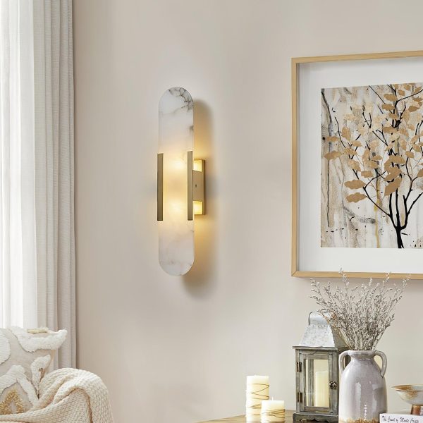 melange elongated alabaster wall sconce