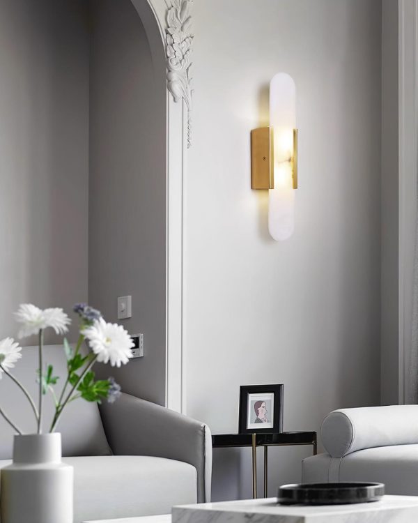 melange elongated alabaster wall sconce