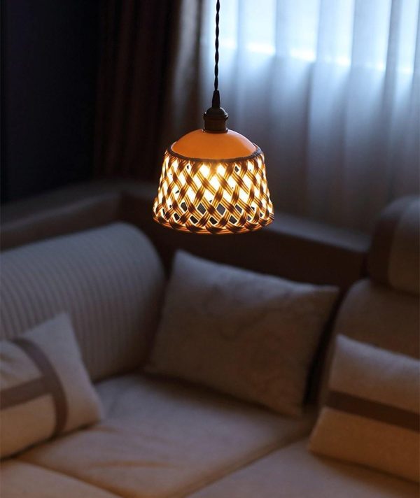 openwork ceramic pendant lamp