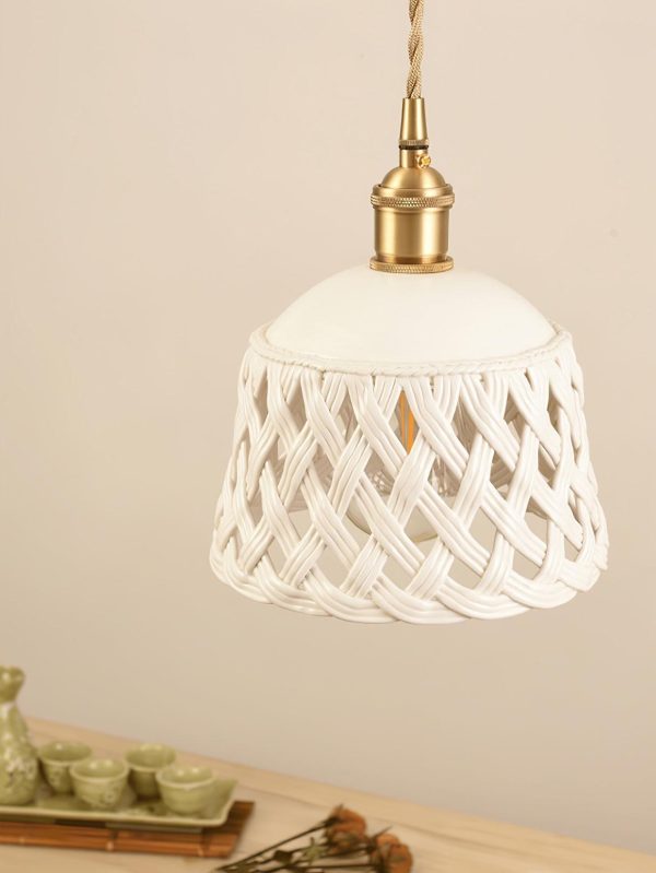 openwork ceramic pendant lamp