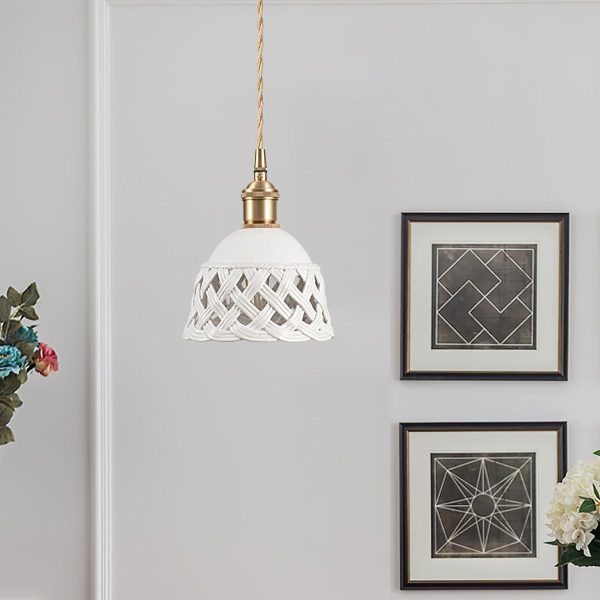 openwork ceramic pendant lamp