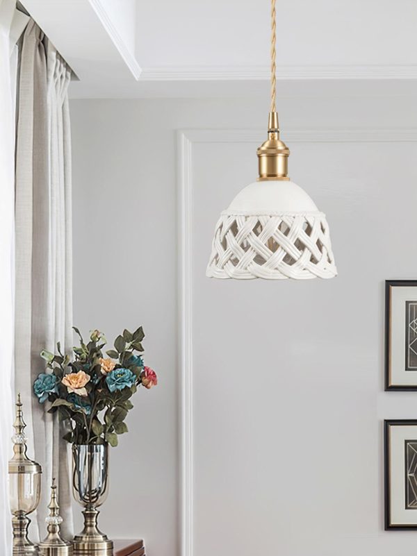 openwork ceramic pendant lamp