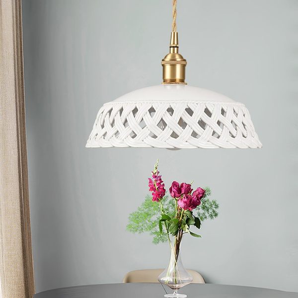 openwork ceramic pendant lamp